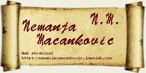 Nemanja Macanković vizit kartica